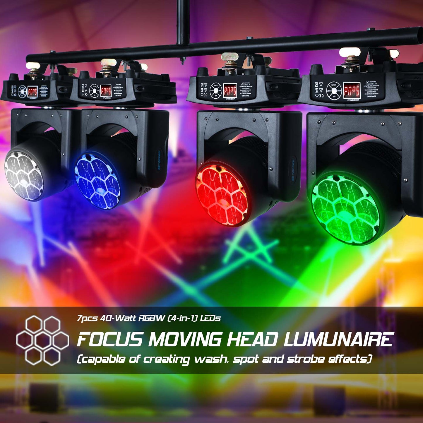 LM0740 LED 7x40W Bee Eye Zoom Wash Moving Head Light