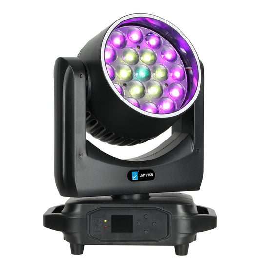 19x15w RGBW 4in1 LED Bee Eyes Zoom Focusing Wash Moving Head Lights