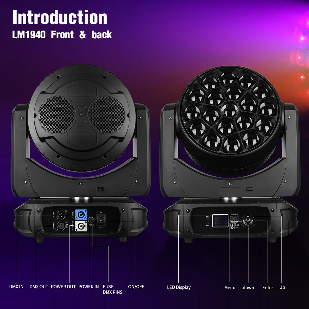 LM1940 LED 19x40W RGBW 4-IN-1 Moving Head Light