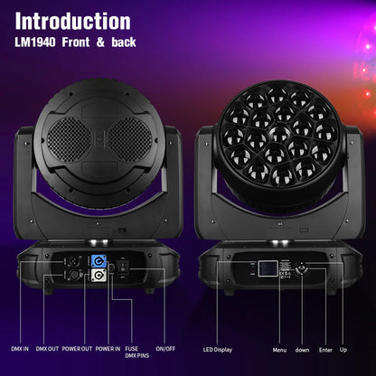 LM1940 LED 19x40W RGBW 4-IN-1 Moving Head Light