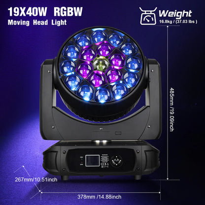 LM1940 LED 19x40W RGBW 4-IN-1 Moving Head Light