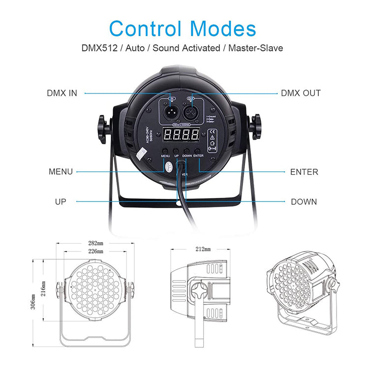 LPC008 LED 54x1.5W RGB 3-IN-1 Par Light