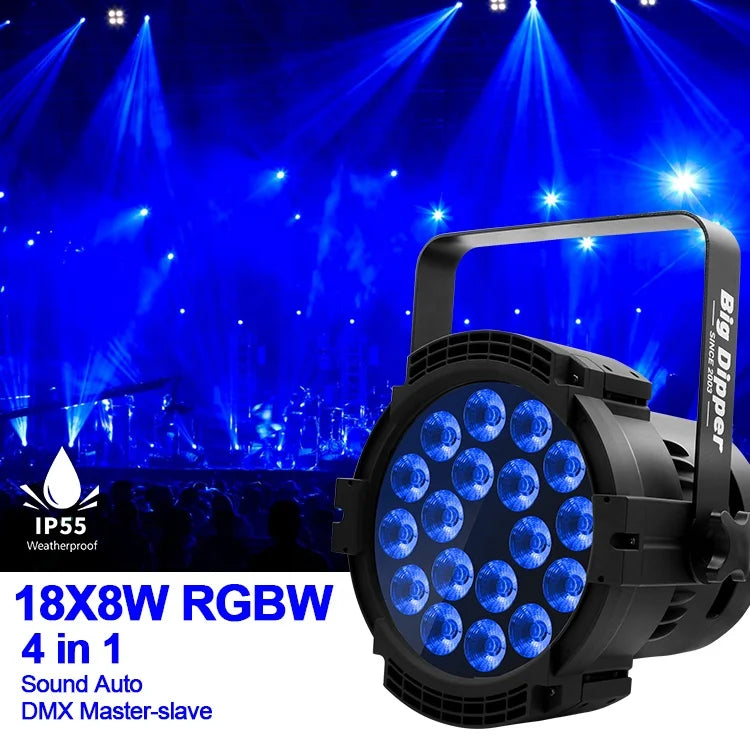 Big Dipper 18*10W RGBW 4 in 1 BDW1810-A Full-color Waterproof Par Light lighting equipment for outdoor stage performances